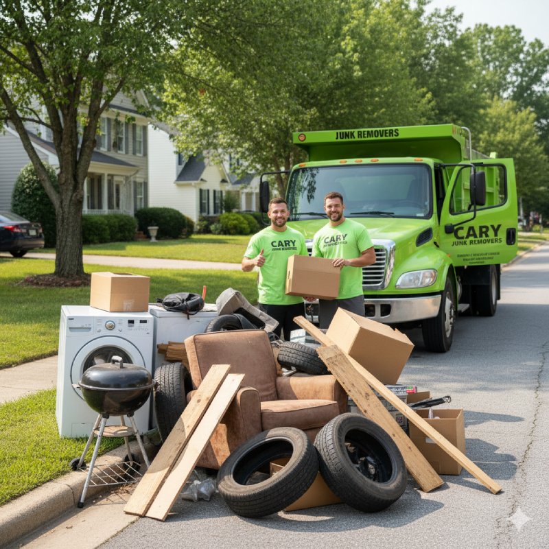Cary Junk Removers crew with truck ready to work
